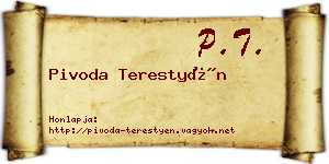 Pivoda Terestyén névjegykártya